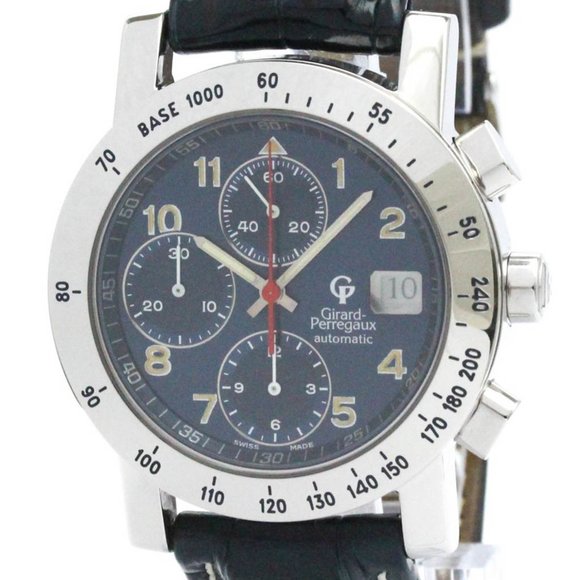 Polished GIRARD PERREGAUX GP7000 Chronograph Steel Automatic Watch 7050 BF582084 - Picture 1 of 8